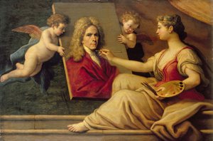 Autorretrato en una alegoría de las artes de Paolo di Matteis